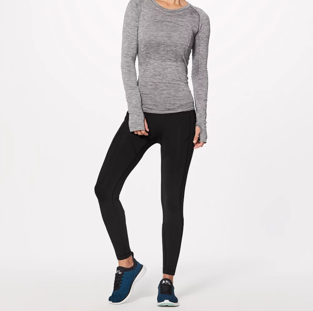 Lululemon All The Right Places leggings low rise Y2K II Black Sz 4 A008000